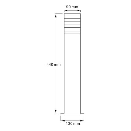 Εξωτερικό φωτιστικό TEKSAS 1xE27/12W/230V IP44 44 εκ. ανθρακί