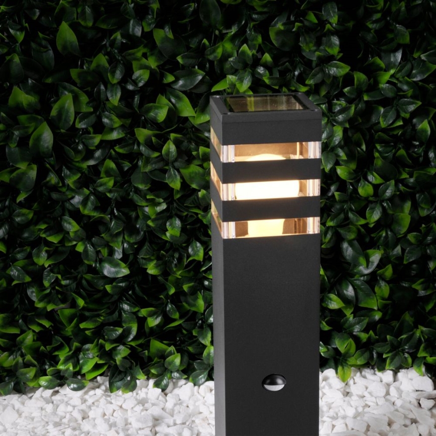 Εξωτερικό φωτιστικό με αισθητήρα TEKSAS 1xE27/12W/230V IP44 44 εκ. ανθρακί