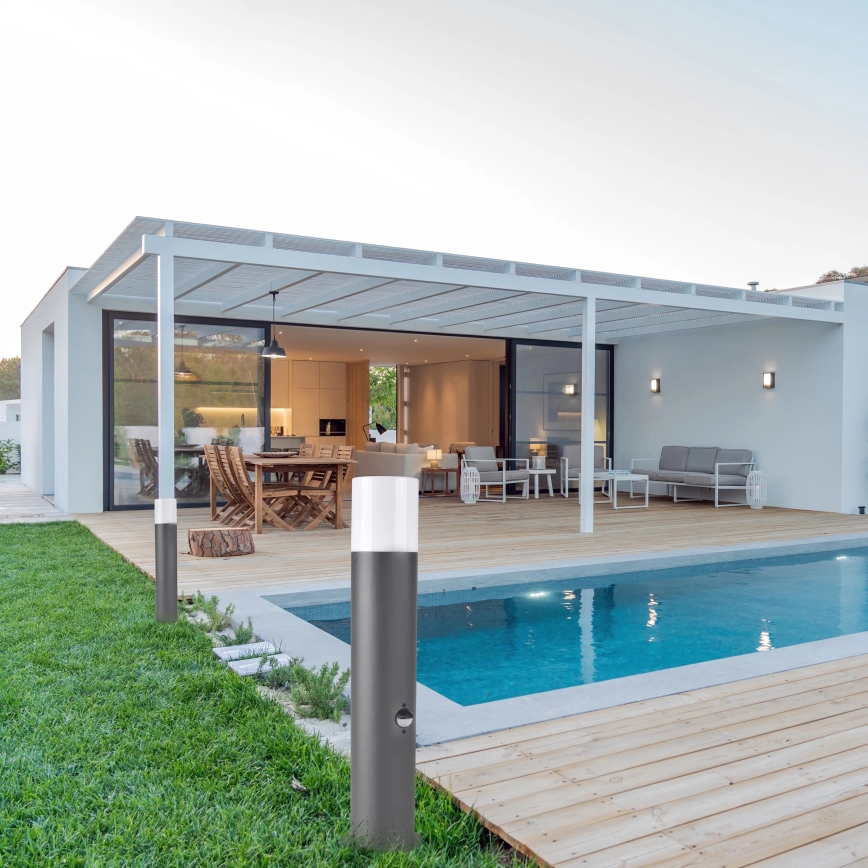 Εξωτερικό φωτιστικό με αισθητήρα DALLAS 1xE27/12W/230V IP44 ανθρακί