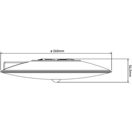 Εξωτερικό φωτιστικό οροφής LED με αισθητήρα VISTA, LED/15W/230V, Ø 26 cm, IP54, λευκό