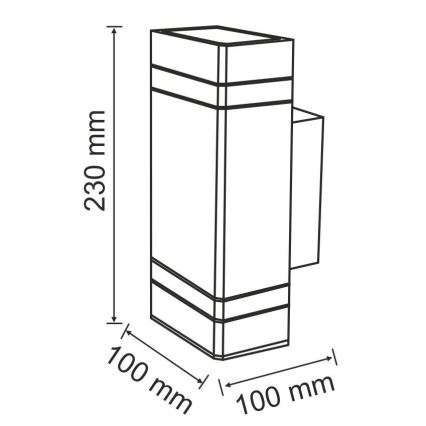 Εξωτερικό επιτοίχιο φωτιστικό GILBERT 2xGU10/10W/230V IP44