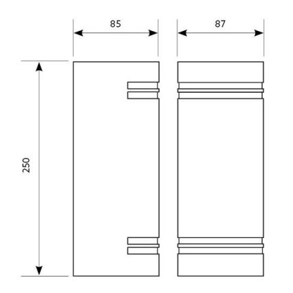 Εξωτερικό φωτιστικό τοίχου QUAZAR7 2xGU10/11W/230V  IP44 μαύρο