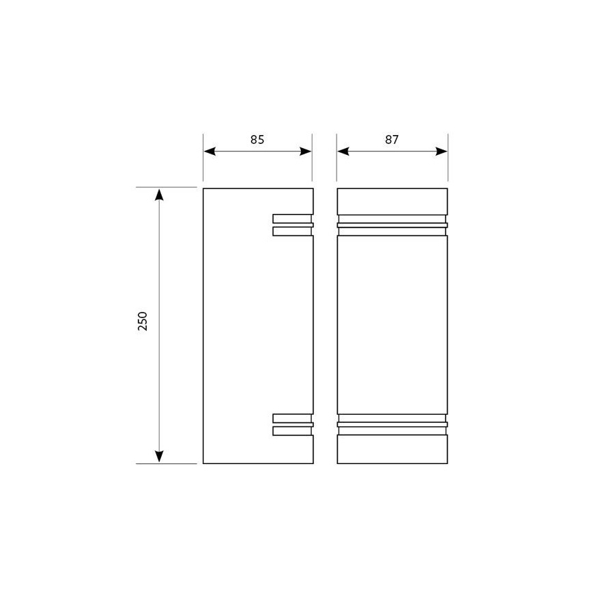 Εξωτερικό φωτιστικό τοίχου QUAZAR7 2xGU10/11W/230V  IP44 μαύρο