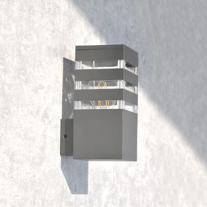 Εξωτερικό επιτοίχιο φωτιστικό TEKSAS 1xE27/12W/230V IP44 ανθρακί