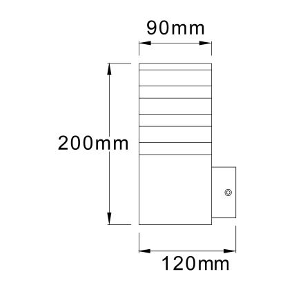 Εξωτερικό επιτοίχιο φωτιστικό TEKSAS 1xE27/12W/230V IP44 ανθρακί