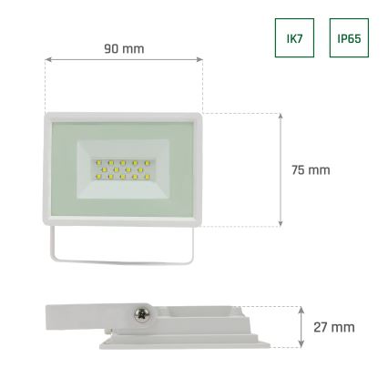 Εξωτερικός προβολέας LED NOCTIS LUX 3 LED/10W/230V 6000K IP65 λευκό