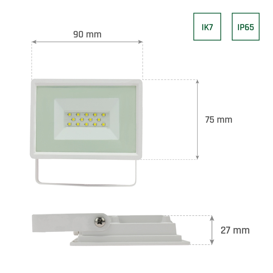 Εξωτερικός προβολέας LED NOCTIS LUX 3 LED/10W/230V 6000K IP65 λευκό