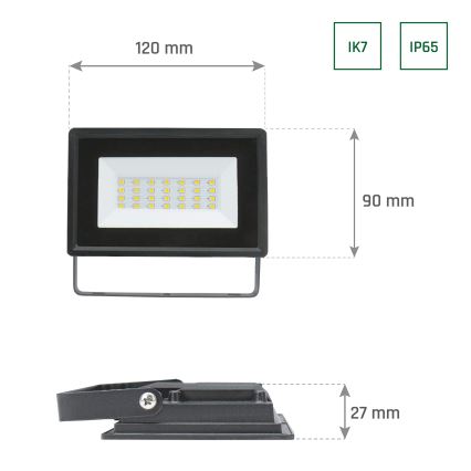 Εξωτερικός προβολέας LED NOCTIS LUX 3 LED/20W/230V 3000K IP65 μαύρο