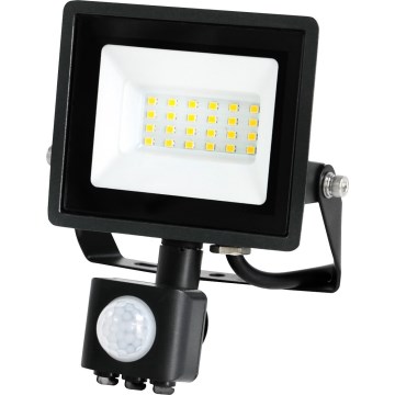Εξωτερικός προβολέας LED με αισθητήρα LED/20W/230V IP44 6500K μαύρο
