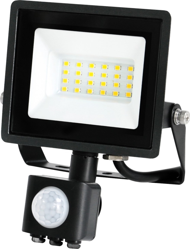 Εξωτερικός προβολέας LED με αισθητήρα LED/20W/230V IP44 6500K μαύρο