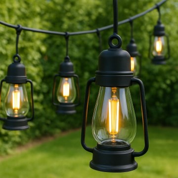 Εξωτερικού χώρου διακοσμητικά λαμπάκια GARLAND 10xLED 10m IP44 θερμό λευκό