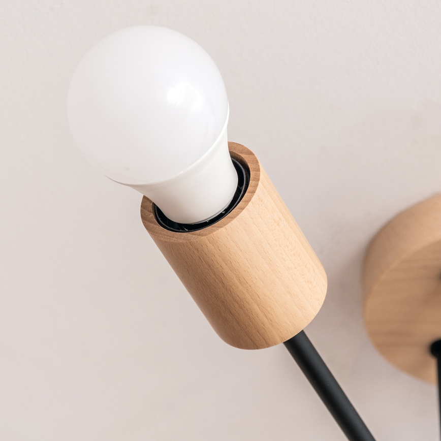 Επιφανειακό φωτιστικό οροφής CAMBRIDGE 6xE27/15W/230V σε φινίρισμα πεύκου
