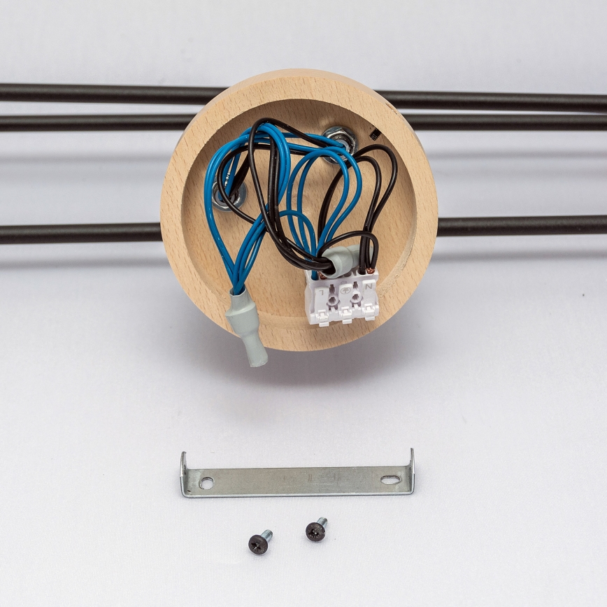 Επιφανειακό φωτιστικό οροφής CAMBRIDGE 6xE27/15W/230V σε φινίρισμα πεύκου