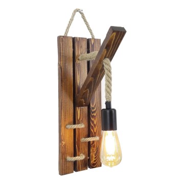 Επιτοίχιο φωτιστικό AHSAP 1xE27/40W/230V, φινίρισμα πεύκου/καρυδιάς