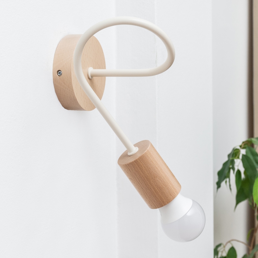 Επιτοίχιο φωτιστικό OXFORD 1xE27/15W/230V φινίρισμα πεύκου/κρεμ
