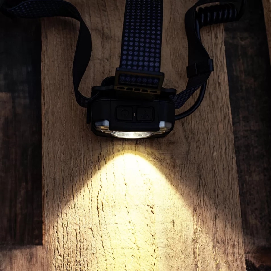 LED Dimming επαναφορτιζόμενο φακός κεφαλής με αισθητήρα με λειτουργία power bank και κόκκινο φωστικό LED/10W/5V IP44 1200 γυαλιστερό 4000 mAh
