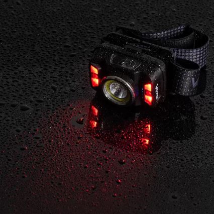 LED Dimming επαναφορτιζόμενο φακός κεφαλής με αισθητήρα και κόκκινο φωστικό LED/15W/5V IP66 430 γυαλιστερό 1800 mAh