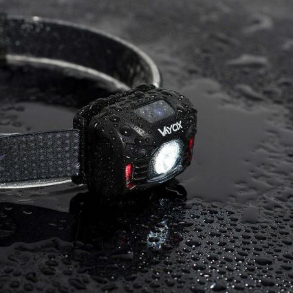 LED Dimming επαναφορτιζόμενο φακός κεφαλής με αισθητήρα και κόκκινο φωστικό LED/3W/5V IP66 100 γυαλιστερό 1200 mAh