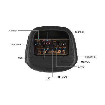 Επαναφορτιζόμενο ηχείο LED RGB με μικρόφωνο 400W/2400 mAh + τηλεχειριστήριο