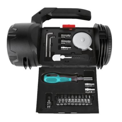 Επαναφορτιζόμενος LED φακός 5V, 500 lm, 1200 mAh, μαύρος