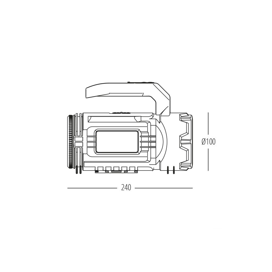 Επαναφορτιζόμενος LED φακός 5V, 500 lm, 1200 mAh, μαύρος