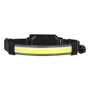 Επαναφορτιζόμενος LED φακός κεφαλής 2xLED/5V 180 lm 900 mAh μαύρος