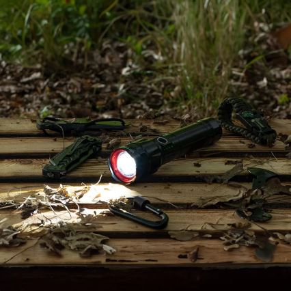 LED Dimming επαναφορτιζόμενο φακός με λειτουργία power bank LED/30W/5V IPX5 1060 γυαλιστερό 5000 mAh