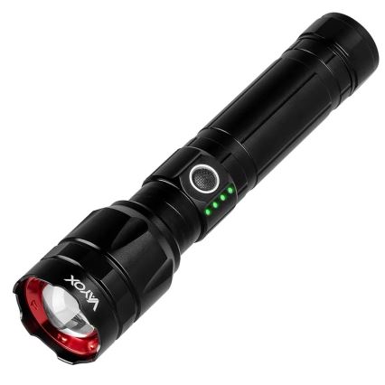 LED Dimming επαναφορτιζόμενο φακός με λειτουργία power bank LED/30W/5V IPX5 1060 γυαλιστερό 5000 mAh