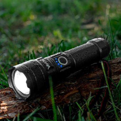LED Dimming επαναφορτιζόμενο φακός με λειτουργία power bank LED/10W/5V IPX4 600 γυαλιστερό 2000 mAh
