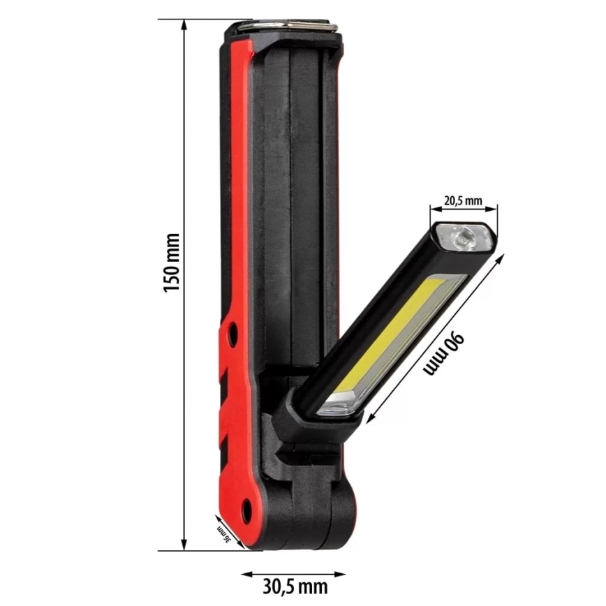 Επαναφορτιζόμενος φακός εργασίας LED LED/5W/5V IPX2 360 γυαλιστερό 2000 mAh