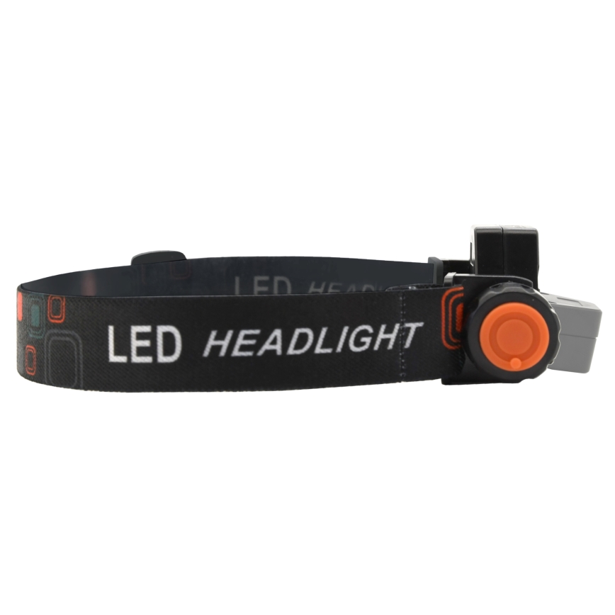 Επαναφορτιζόμενος φακός κεφαλής LED LED/1200mAh μαύρο/κόκκινο