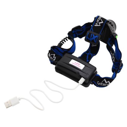 Επαναφορτιζόμενος φακός κεφαλής LED LED/6W/7,4V 5600 mAh IP44 μαύρο/μπλε