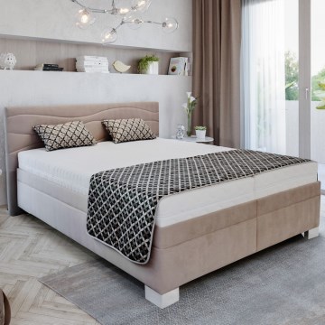Επενδεδυμένο κρεβάτι με στρώμα WINDSOR 180x200 cm μπεζ