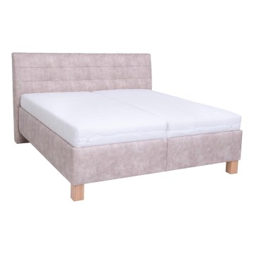 Επενδυμένο κρεβάτι VIOLET 160x200 εκ. με στρώμα και αποθηκευτικό χώρο, μπεζ