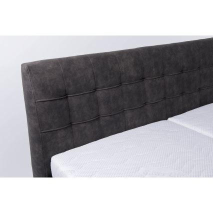 Επενδυμένο κρεβάτι VIOLET 180x200 cm με αποθηκευτικό χώρο, χωρίς στρώμα, σκούρο γκρι