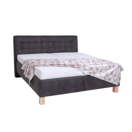 Επενδυμένο κρεβάτι VIOLET 180x200 cm με αποθηκευτικό χώρο, χωρίς στρώμα, σκούρο γκρι