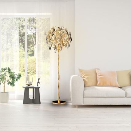 Επιδαπέδια κρυστάλλινη λάμπα 5xG9/40W/230V χρυσαφί