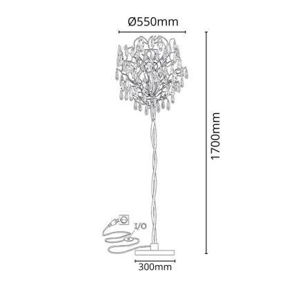 Επιδαπέδια κρυστάλλινη λάμπα 5xG9/40W/230V χρυσαφί