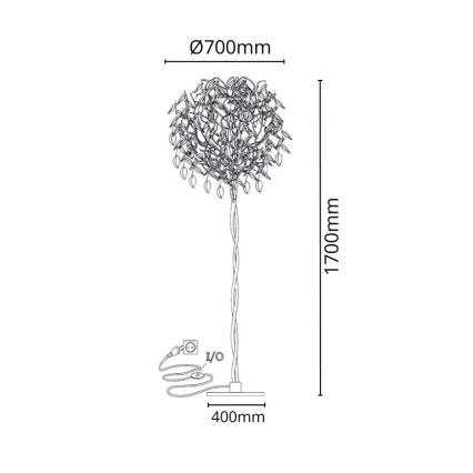 Επιδαπέδια κρυστάλλινη λάμπα 5xG9/40W/230V χρυσαφί