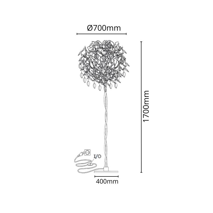 Επιδαπέδια κρυστάλλινη λάμπα 5xG9/40W/230V χρυσαφί