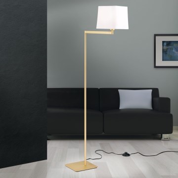 Επιδαπέδια λάμπα CARLTON 1xE27/40W/230V λευκό/χρυσό