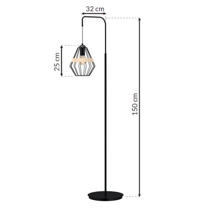 Επιδαπέδια λάμπα CLIF 1xE27/60W/230V