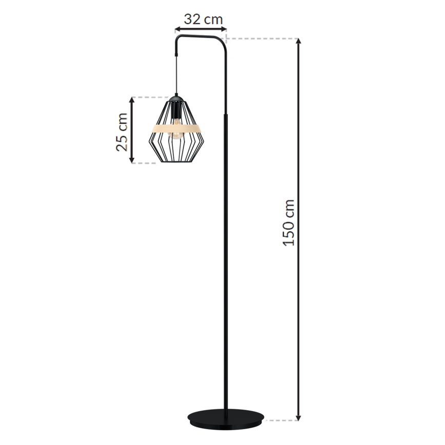 Επιδαπέδια λάμπα CLIF 1xE27/60W/230V