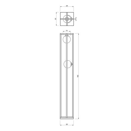 Επιδαπέδια λάμπα DIEGO 2xE14/40W/230V μαύρο