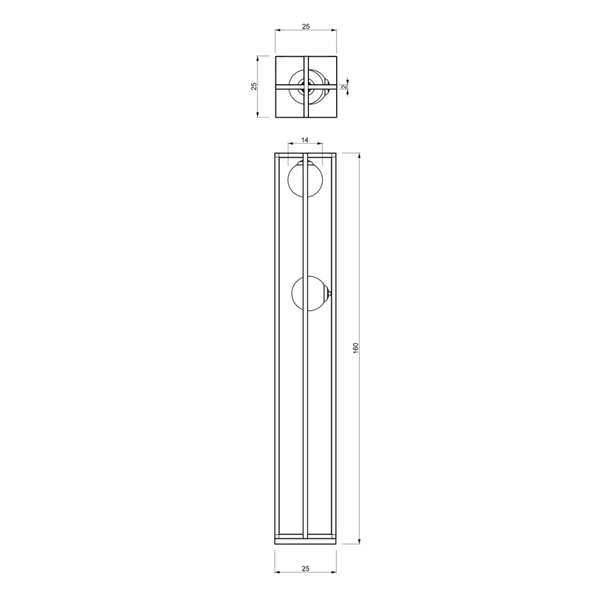 Επιδαπέδια λάμπα DIEGO 2xE14/40W/230V μαύρο