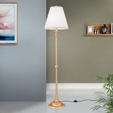 Επιδαπέδια λάμπα FONSA 1xE27/60W/230V λευκό/χρυσό