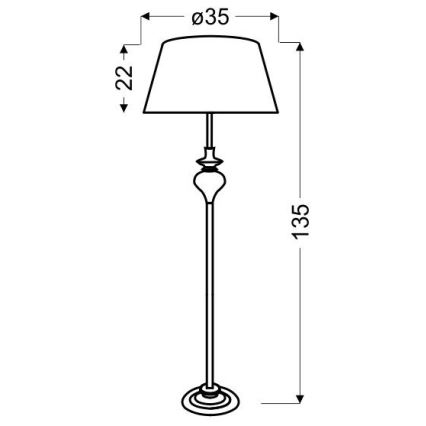 Επιδαπέδια λάμπα GILLENIA 1xE27/60W/230V ασήμι