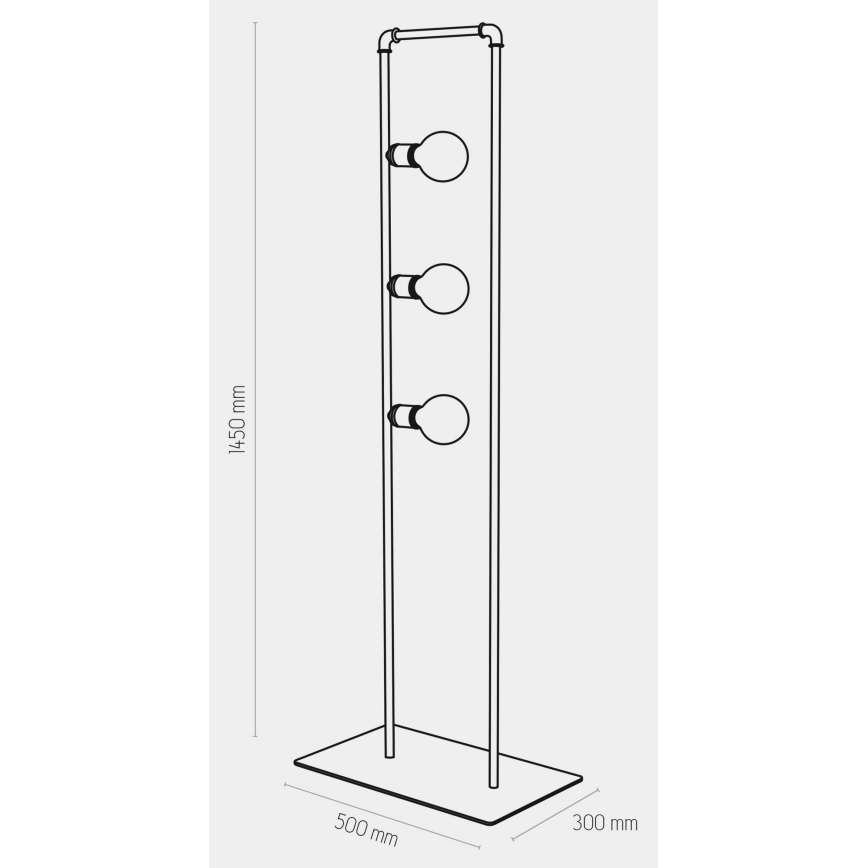 Επιδαπέδια λάμπα HYDRIA 3xE27/60W/230V μαύρο