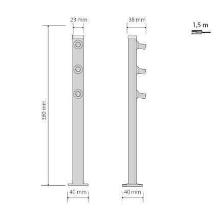 Επιδαπέδια λάμπα LED PICCO 3xLED/5,4W/500mA