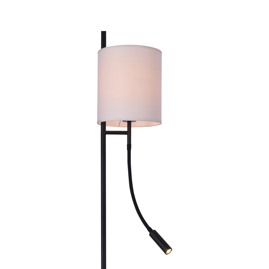 Επιδαπέδια λάμπα LED TOKYO 1xE27/40W/230V + LED/3W μαύρο/λευκό